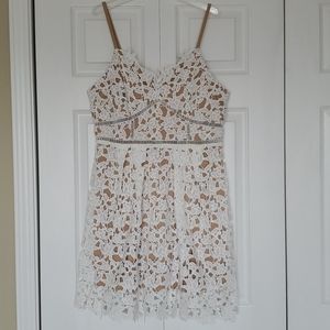 She & Sky white lace faith dress size lg perfect for bridal shower or wedding!